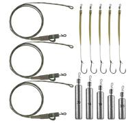 13 Pezzi con Ami da Pesca Legato Piombo per Pesca Linea Guida per la Pesca Set di Pesca Montaggio Facile e Veloce Adatto a Diverse Acque e Attrezzi 3.5g/5g/10g/14g/20g