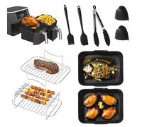 13 pezzi di Accessori per friggitrice ad aria calda per Ninja Foodi AF300EU AF400EU AF500EU COSORI 7.6L-9.5L E altre friggitrici ad aria a doppia zona, Accessori friggitrice ad aria per Ninja BPA free