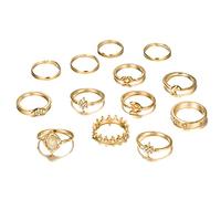 13 pezzi di anello da donna set anello nocche anello bohémien retrò teen party regalo di gioielli per le vacanze quotidiane Bel processo