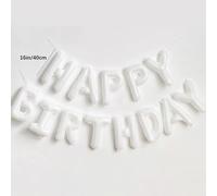 13 pezzi di palloncini bianchi in foil a forma di lettera con scritta "Happy Birthday" per decorazioni festa di compleanno, adatto per adulti Tagli UnicaPolietilene