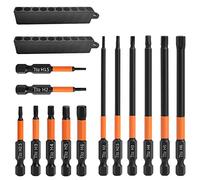 13 Pezzi Kit Inserti per Avvitatore Professionali, Esagonale Punte Avvitatore da 1/4", Inserti Lunghi per Avvitatore, bit Avvitatore Magnetico for Screwdriver, Drill e Impact Driver (Nero)