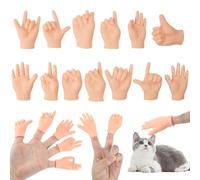 13 Pezzi Mini Mani Marionette da Dito Divertenti, Sasso Carta Forbici Tiny Hands Burattini a Dito Interattivi, Giocattolo Scherzo Mini Mani in Gomma con Gesti Diversi per Gatti Animali Domestici