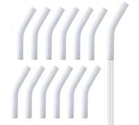13 Pezzi Punte di Paglia in Silicone, Morbide Riutilizzabili Adatte per Diametro Esterno 8mm Copertura per Punte in Cannuccia Coperture Senza BPA per Cannucce in Acciaio Inossidabile (Bianco)