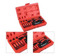 13 Pezzi Riparazione per Motociclo Smontacatena e Rivettatrice Professionale, Set Rivettatrice Utensile Rivettatrice per Catena Moto con Valigetta Rossa