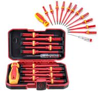 13 Pezzi Set 1000 V Set Cacciaviti Isolati, Cacciaviti Professionali Magnetico Elettricista, Kit Giraviti Elettricista, Cacciavite Intercambiabile, in Acciaio CRV