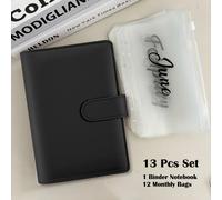 13 Pezzi Set A6 Binder in PU | 1 Binder + 12 Buste Mensili | Mensile con Cerniera per Budget, Biglietti, Ricevute e Gestione del Denaro | Regalo per , San Valentino, a Scuola e Gestione della