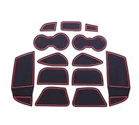 13 Pezzi/set Tappetino Per Interni Auto, Tappetino Per Porta, Fessura, Scatola Di Immagazzinaggio, Adesivi Per F&ord Per Focus 3 2012 2013 2014 LHD Inserto portabicchieri(rosso)