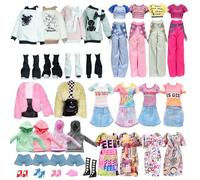 13 pezzi vestiti per bambola da 29,5 cm compatibili con Barbie, confezione alla moda da 6 set di accessori include scaldamuscoli casual alla moda con cappuccio Set di peluche Set sportivo Set estivo