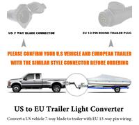 13-Pin Rimorchio Luce Convertitore 7-Way Accessorio Connettore Elettrico a Spina
