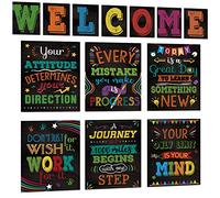 13 poster motivazionali per classe, poster motivazionali laminati, set di bacheche ispiratrici con citazione ispiratrice con cartello di benvenuto per insegnanti, studenti, consulenti scolastici, casa