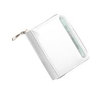 13 Pro Max - Custodia a portafoglio da donna, in tinta unita, con cerniera, scomparti multipli per carte, pochette Note 10+, in pelle (bianco, taglia unica)