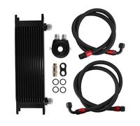 13 Row Black AN-10 AN10 Transmission Oil Cooler Oil Lines Filter Adapter Kit