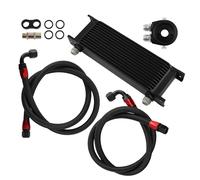 13 Row Black AN-10 AN10 Transmission Oil Cooler Oil Lines Filter Adapter Kit