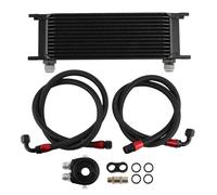 13 Row Black AN-10 AN10 Transmission Oil Cooler Oil Lines Filter Adapter Kit