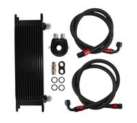 13 Row Black AN-10 AN10 Transmission Oil Cooler Oil Lines Filter Adapter Kit