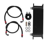 13 Row Black AN-10 AN10 Transmission Oil Cooler Oil Lines Filter Adapter Kit