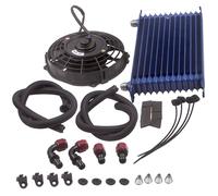 13 Row Trust Oil Cooler Thermostat Sandwich Plate Kit + 7" Electric cooling Fan