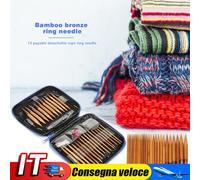 13 Sizes Aluminium Circular Kntting Needle Ring Set Crochet Yarn (Blue) IT