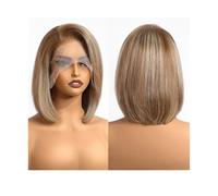 13 x 4 parrucche frontali in pizzo Ombre biondo chiaro corto liscio Bob Lace parrucche frontali per donne uso quotidiano Remy aggiunge volume ai capelli