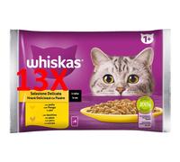 13 X Whiskas Core 1+ Selezione Delicata Busta 4x85gr Pollo, Tacchino In Salsa