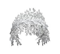 130 * 100mm Gold/Silver Pearl Crystal Cropidal Crown for Wedding Tiara Princess Queen Crown Rhinestone Bridal Head Bash