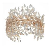 130 * 100mm Gold/Silver Pearl Crystal Cropidal Crown for Wedding Tiara Princess Queen Crown Rhinestone Bridal Head Bash