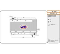 130.255 AHE Radiatore, Raffreddamento motore per TOYOTA