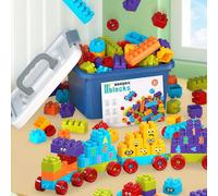 130/260/390 pezzi Classico set di costruzione e blocchi per bambini, giocattolo educativo per la prima infanzia (inclusi: guida al montaggio, adesivi per l'educazione precoce), varietà di forme e part