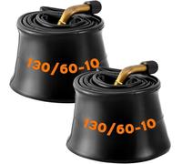130/60-10 Camera d'Aria con Valvola Curva per Scooter, 130 60 10 Camera d'Aria con Design Spesso, Gomma Butilica, 1 o 2 Pezzi, Antiforatura per Ruote da 10 Pollici(2pcs)