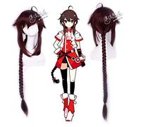 130 cm sintetico lungo vino rosso VOCALOID 3 Cina Yuezheng Ling parrucca cosplay capelli con parrucche coda di cavallo frusta PL-200