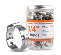 130 fascette stringitubo in acciaio inox a orecchio singolo da 3/4 di pollice PEX per raccordi per tubi Pex (3/4)