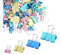 130 mollette pieghevoli colorate, Foldback Clips, Foldback Binder Clips, in metallo, clip multiuso, 32 mm, 25 mm, 19 mm, 15 mm, per ufficio, scuola, appunti
