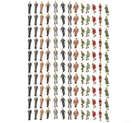 130 Pezzi 1:48 Scala Modello Persone Dipinto Figurine per Modelli Architettonici Accessori Treno Paesaggio Ferroviario Diverse Pose