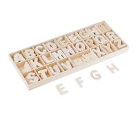 130 pezzi ornamenti alfabeto in legno, con 1 scatola originale in legno, lettere maiuscole A-Z, educazione della prima infanzia, giocattolo per bambini, lettere decorative in legno fai da te