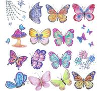 130 tatuaggi a farfalla, set di tatuaggi con glitter per l'inizio della scuola, regali per bambini, tatuaggi temporanei per ragazze, regalo di compleanno per bambini, per la scuola, per Halloween