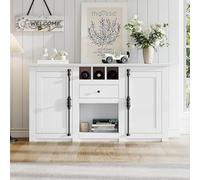 130 x 35 x 70 cm, moderno comò con 2 ante dell'armadio, 1 cassetto, larghezza 130 cm, mobile con 3 scaffali per vino, credenza con spazio di archiviazione semi-aperto, adatto per corridoio, soggiorno