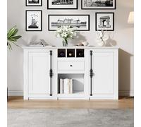 130 x 35 x 70 cm, moderno comò con 2 ante dell'armadio, 1 cassetto, larghezza 130 cm, mobile con 3 scaffali per vino, credenza con spazio di archiviazione semi-aperto, adatto per corridoio, soggiorno