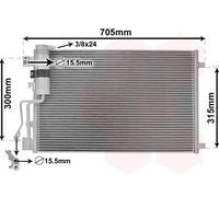 13005283 VAN WEZEL Condensatore, Climatizzatore per NISSAN