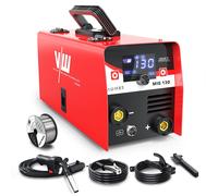 130A Saldatrice a Filo Continuo 2 in 1 Saldatrice MIG No Gas Digitale Portatile