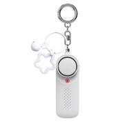 130dB Personal Safety Alarm for Women, Keychain Emergency Alarm with Ultra-Bright Strobe Light, Pull Pin Siren and Carabiner Clip for Walking, Travel, Campus and Outdoor Safety，White