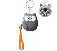 130dB Personal Safety Alarm Keychain for Women, Cute Owl Emergency Alarm with LED Light, Pull Pin Siren and Lanyard for Walking, Travel, Campus and Everyday Safety，Black