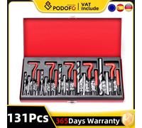 131 pz Riparazione Filettatura Rubinetto Il Kit di Attrezzi Flauto A Spirale Vite Filo Restauratore Set per Automotive Lavorazione Dei Metalli FAI DA TE M5-M12 Punte da trapano 131 PCs set