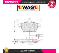 1313 Kit pastiglie freno a disco anteriore (MARCA-WAG)..