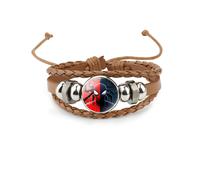 (1318) Bracciale in pelle di cammello alla moda Stone Time per i fan