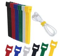 132 pezzi Cablebinder,Kabelbinder Klett Wiederverschließbar, Cable Klettkabelbinder Band, Cable Ties (Colorato)