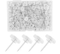 132 pezzi puntine trasparenti, puntine per lavagna sughero, puntine da disegno, trasparente, con scatola di immagazzinaggio, per fai da te, tavola nera, assi in sughero