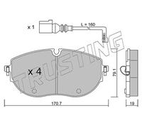 1322.0 TRUSTING Kit pastiglie freno, Freno a disco per VW