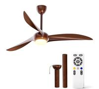 132cm Ventilatore da Soffitto con Luce, Lampadario Ventilatore da Soffitto con Timer, Luminosità e Temperatura Colore Regolabili, Plafoniera Ventilatore Soffitto, Silenzioso Ceiling Fan