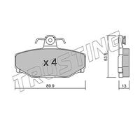 133.0 TRUSTING Kit pastiglie freno, Freno a disco per VOLVO