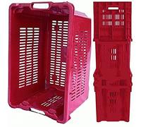 13358_ ****** CASSETTA OLIVE UVA IMPILABILE PLASTICA TRAFORATA 1 PZ 52 X 35 H 31 COLORI MISTI ROSSA OPPURE VERDE